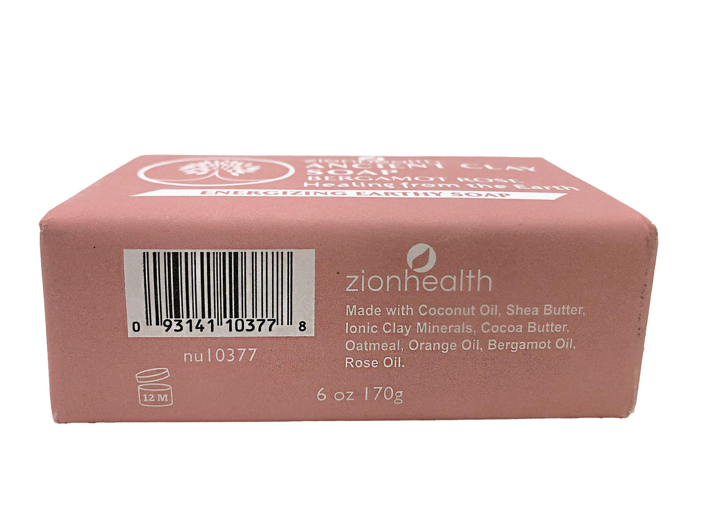 Adama Minerals Zion Health Ancient Clay Bar Soap, Bergamot Rose, 6 oz (170 g)