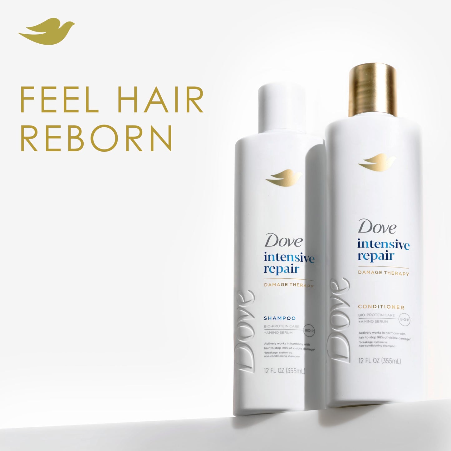 Dove Conditioner Intensive Repair 4 count for Damaged Hair Bio-Protein Care Technology and Amino Serum 12 oz Beauty and Personal Care Dove