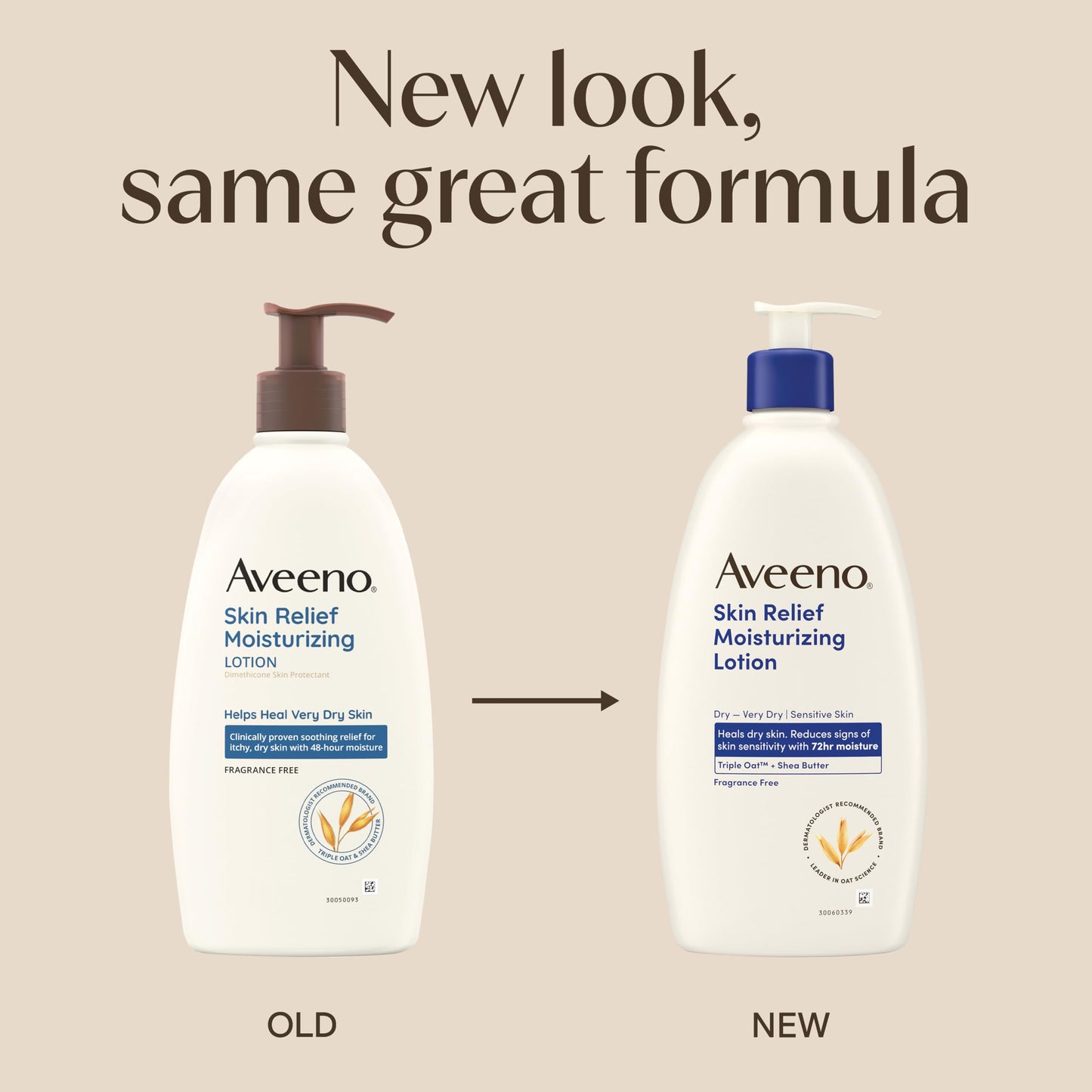 Aveeno Skin Relief Moisturizing Lotion Heals Very Dry, Sensitive Skin, Fast-Absorbing Body Lotion with Soothing Triple Oat & Shea Butter Formula