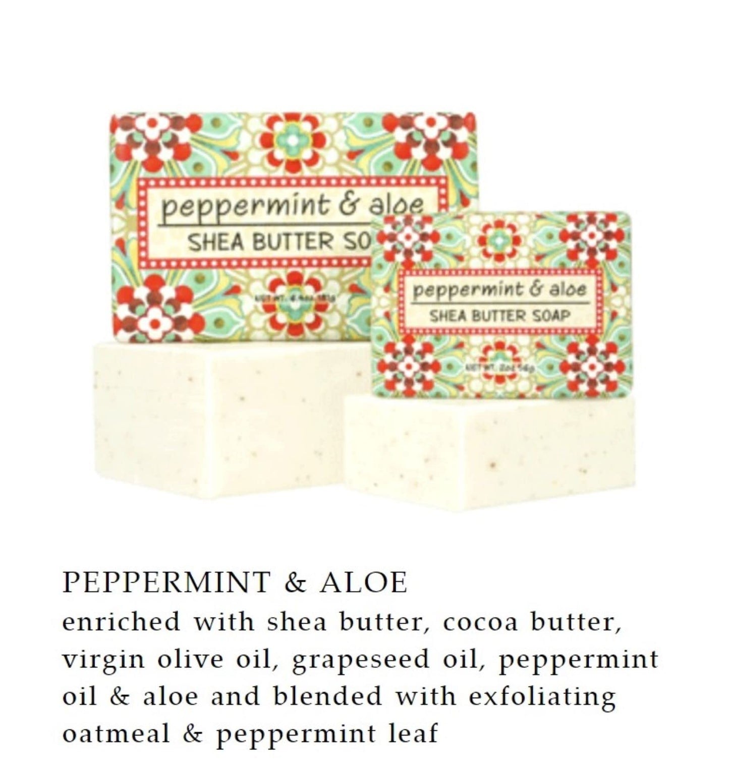 Greenwich Bay Trading Co., Peppermint and Aloe Shea Butter Soap, Set of 12 Bars, 2 Ounces Each
