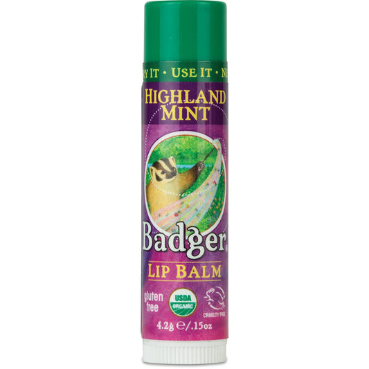 Badger Highland Mint Classic Lip Balm - 0.15oz Stick Beauty and Personal Care Badger