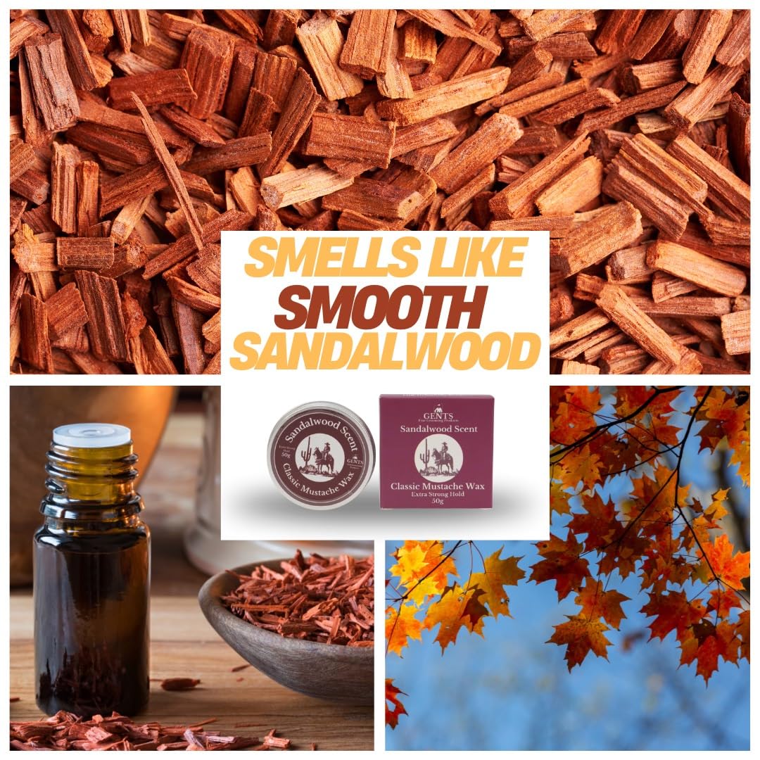G.B.S Gents Strong Hold Sandalwood Mustache Wax, Easy Application, Restyleable, long lasting hold Beauty and Personal Care G.B.S