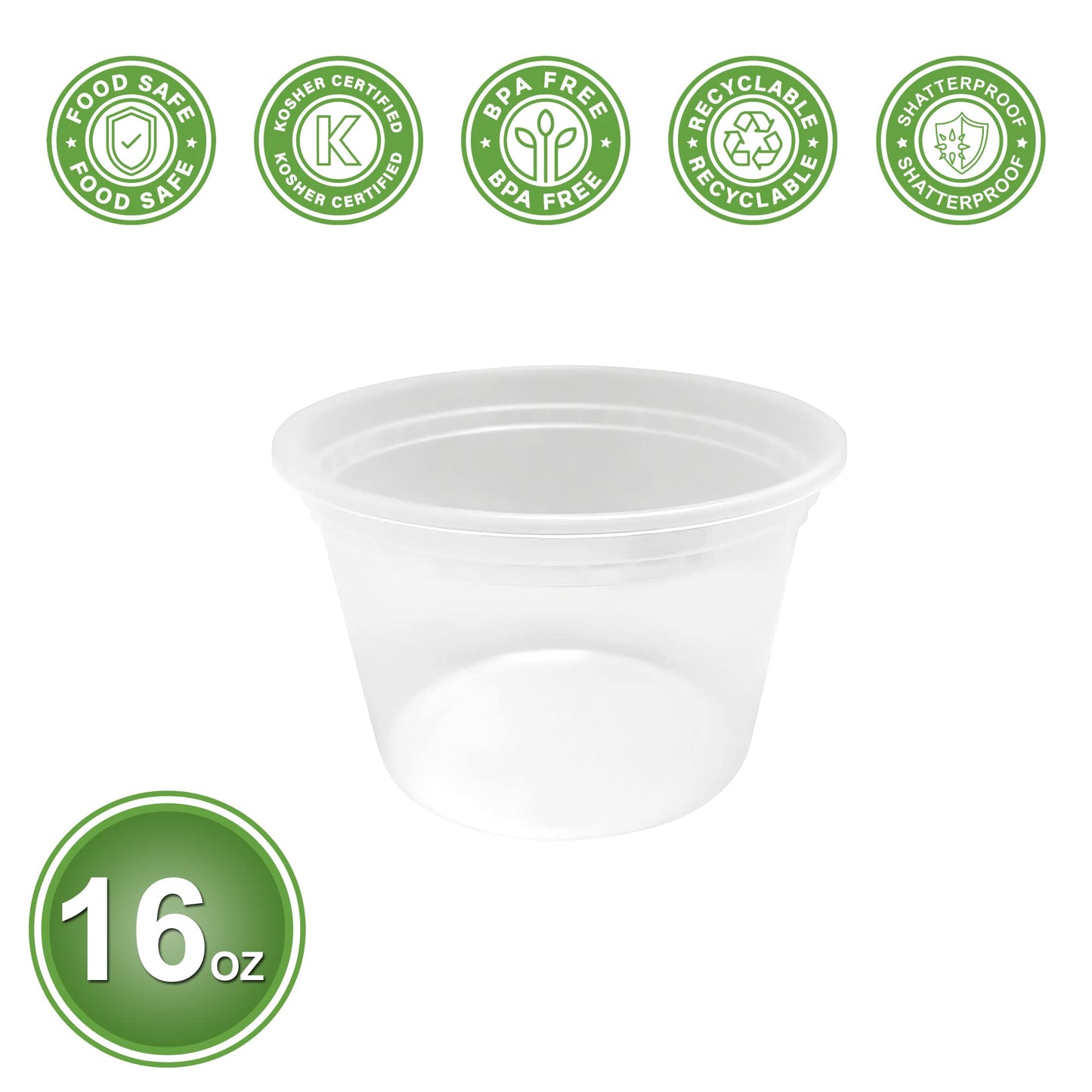 PARTY BARGAINS 64 oz Deli Containers with Lids - [14 Count] Half Gallon Round Clear Food Storage Containers, Microwavable, BPA-Free, Leakproof…