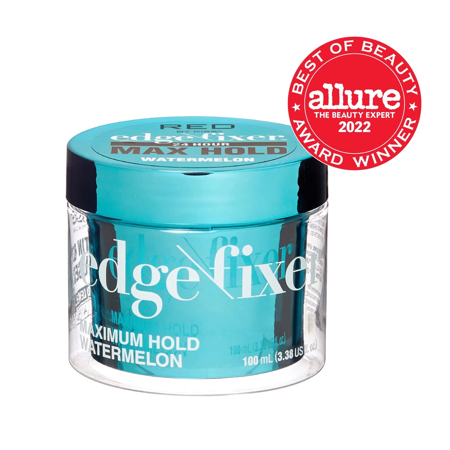 Red by Kiss Edge Fixer Hair Shine Gel, 24 Hour Max Hold, Non-Flaking, Biotin B7 Infused, Natural Styling, Professional Edge Control Wax, Perfect
