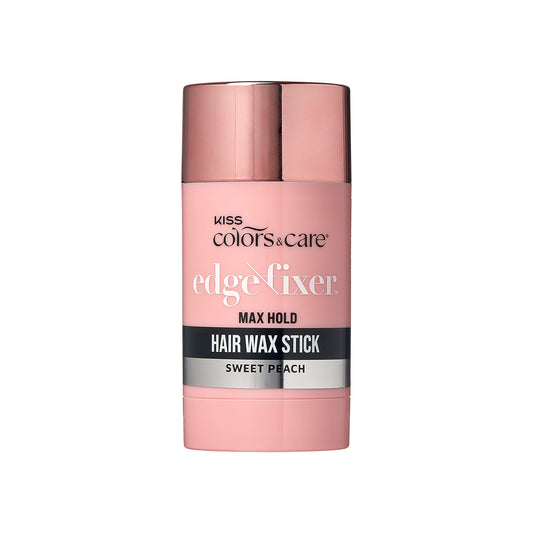 KISS COLORS & CARE Hair Wax Stick, 2.47 OZ (Sweet Peach) - Effortless Edge Styling, 24 Hour Hold, Non-Oily, Flake-Free, Biotin B7 & Shea Butter, Sleek