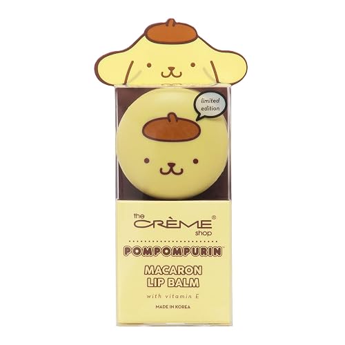 The Crème Shop x Sanrio Hello Kitty Macaron Lip Balm Korean Cute Scented Pocket Portable Soothing Advanced Must-Have on-the-go (Pompompurin Caramel