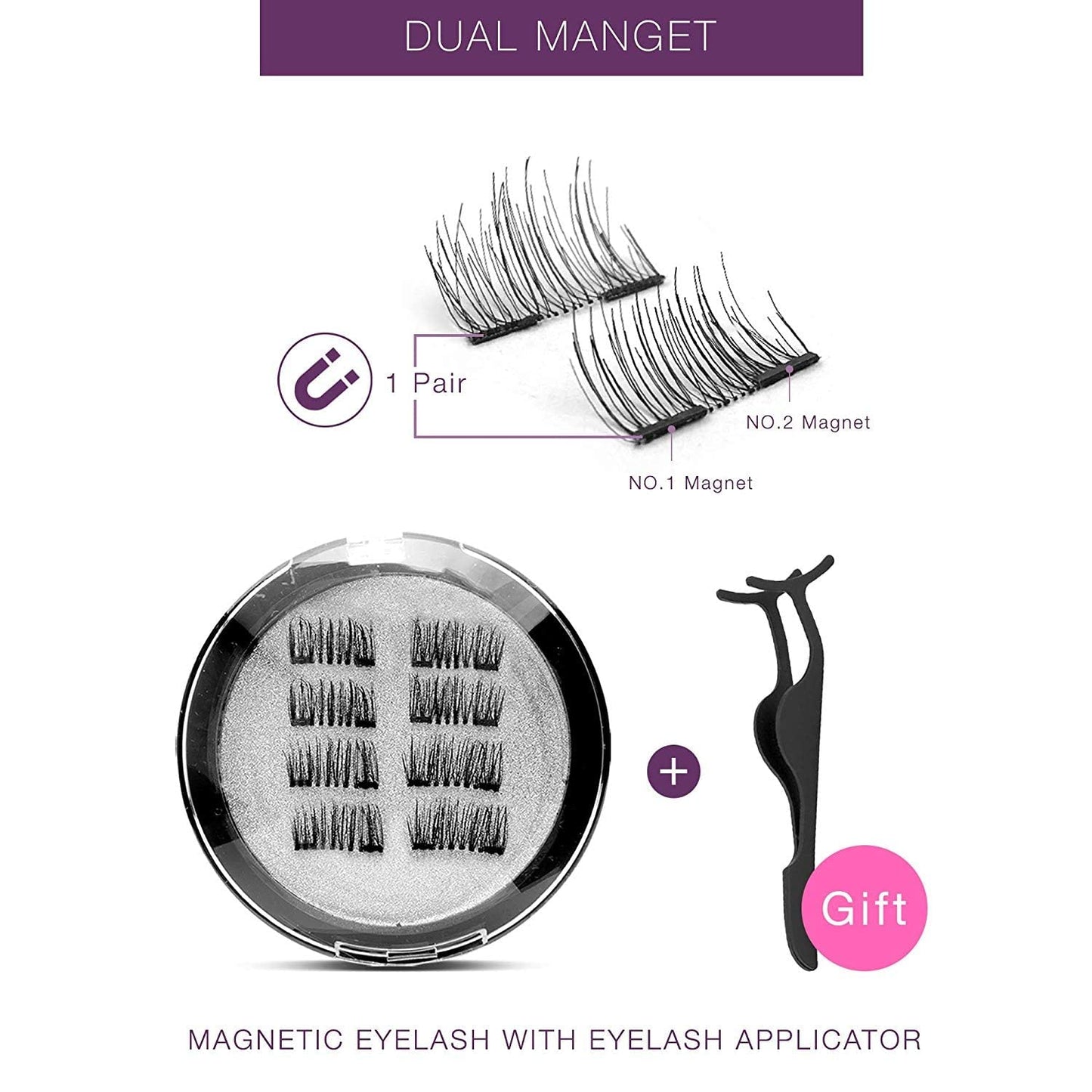 VASSOUL Magnetic Eyelashes with Applicator - Reusable Premium Lashes, Easy Application, No Glue Needed, Natural Look