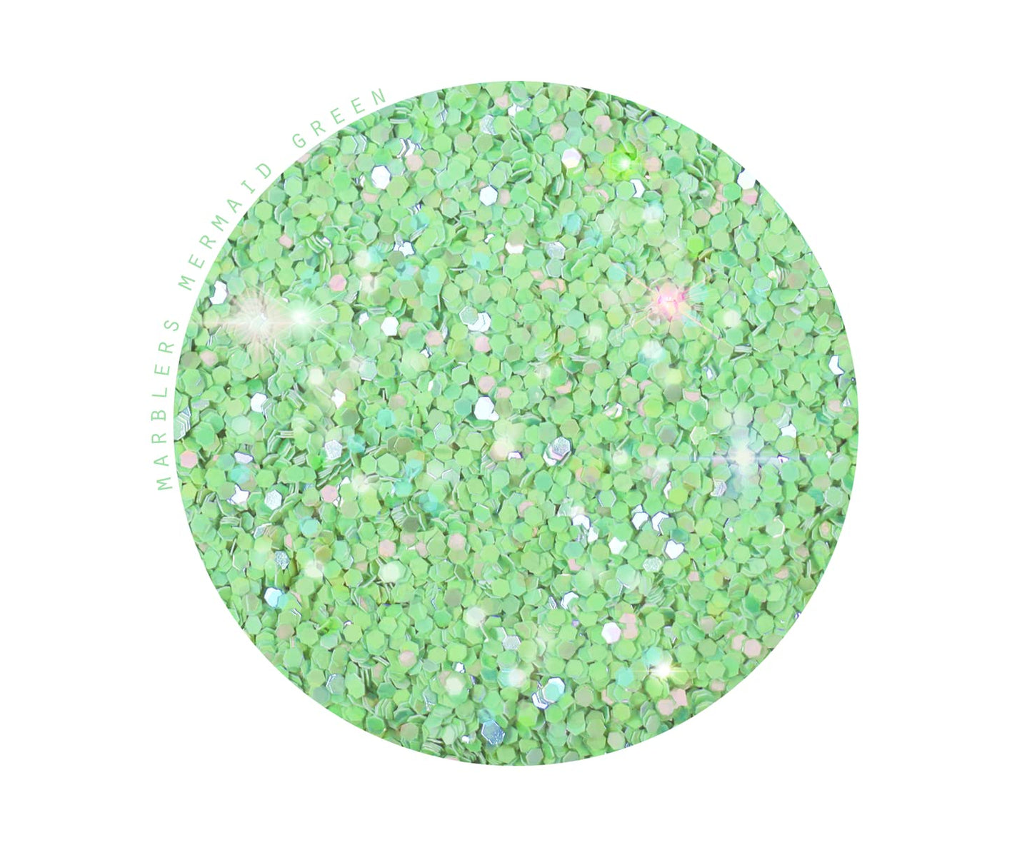 MARBLERS Mermaid Shaped Face & Body Glitter [Green] 0.18oz (5g) | Chunky | Chopped | Flake | Non-Toxic | Vegan | Cruelty-Free | Festival, Rave & Party