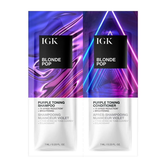 IGK BLONDE POP Shampoo & Conditioner Tandem Packette | Brighten + Neutralize Brass | Vegan + Cruelty Free | 0.46 Oz Beauty & Personal Care IGK