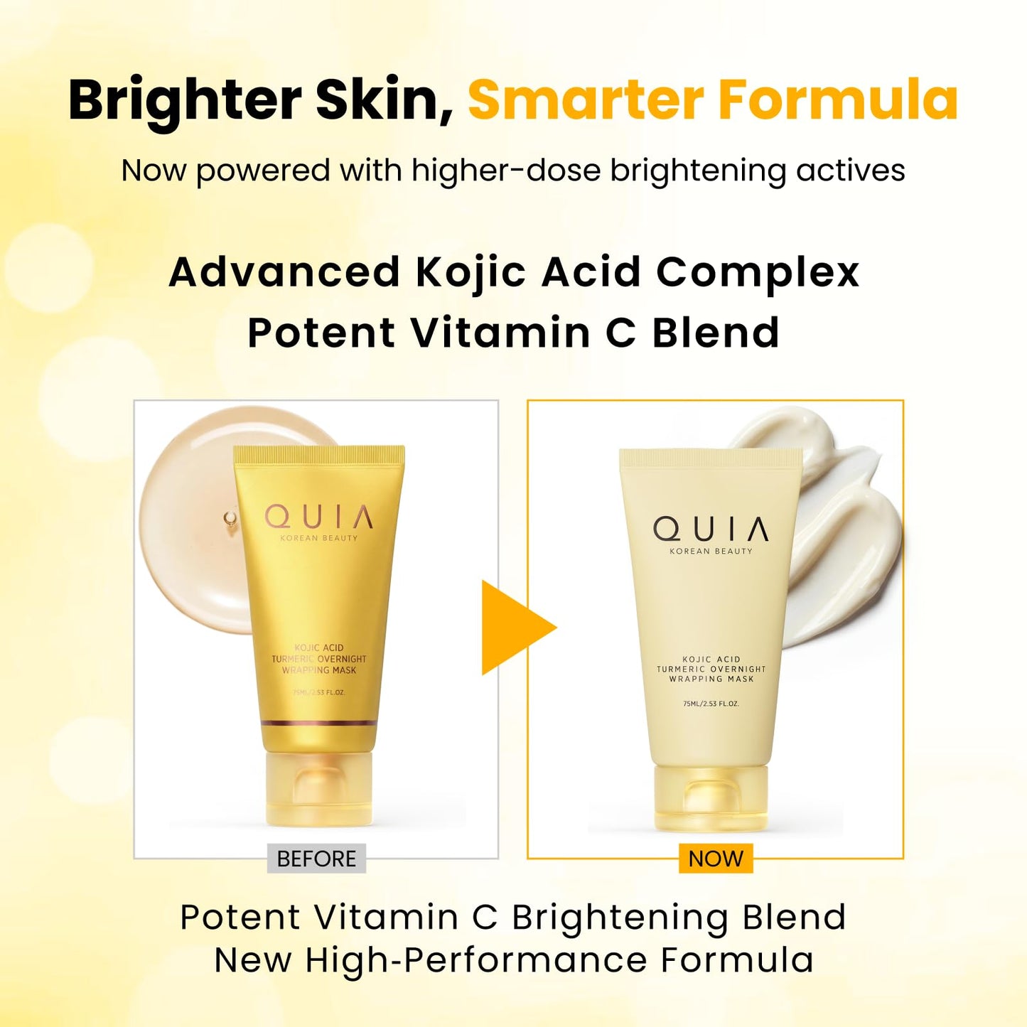 QUIA Turmeric + Kojic Acid Overnight Wrapping Mask - Hydration Mask for Glowing Skin - Evens Tone, Soothes Redness and Improves Skin Texture - Korean Beauty and Personal Care QUIA Beauty