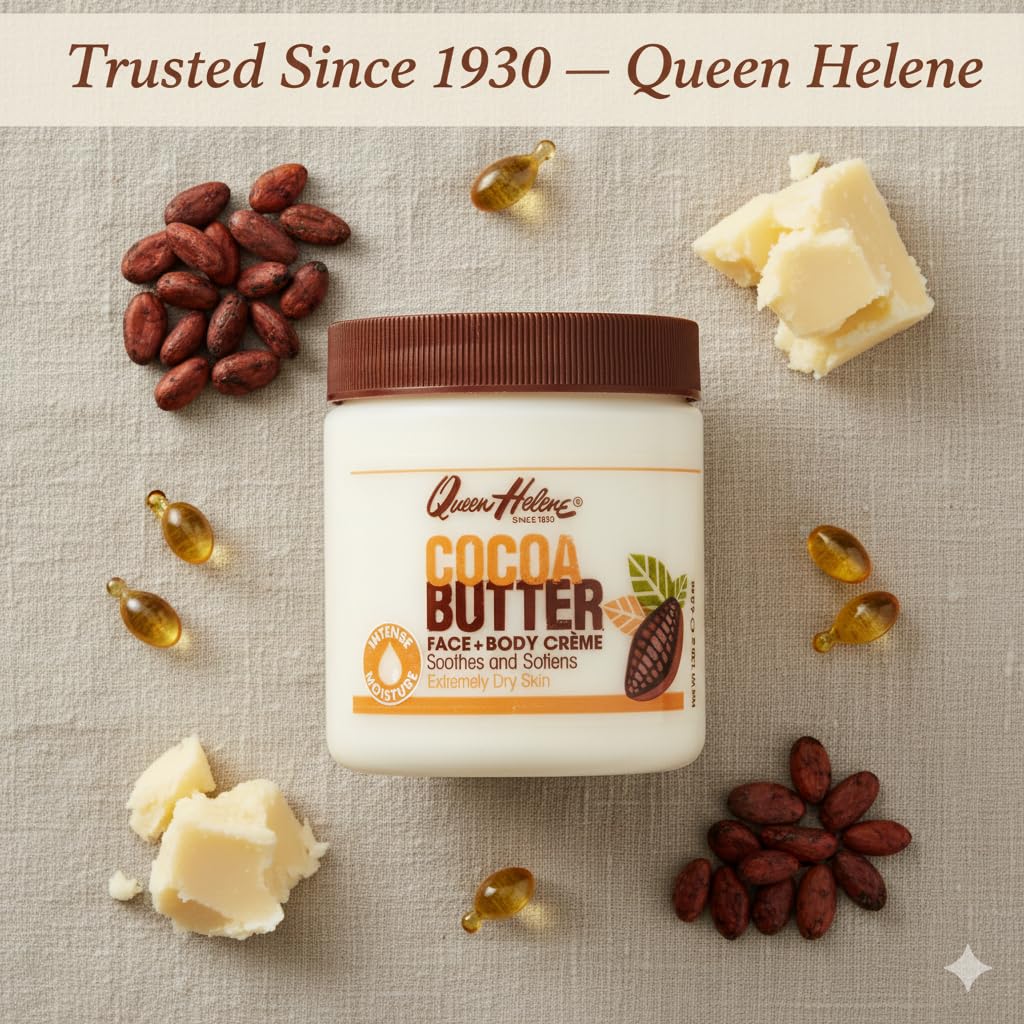 Queen Helene Jar Cream Cocoa Butter 15 Ounce (443ml) (6 Pack)