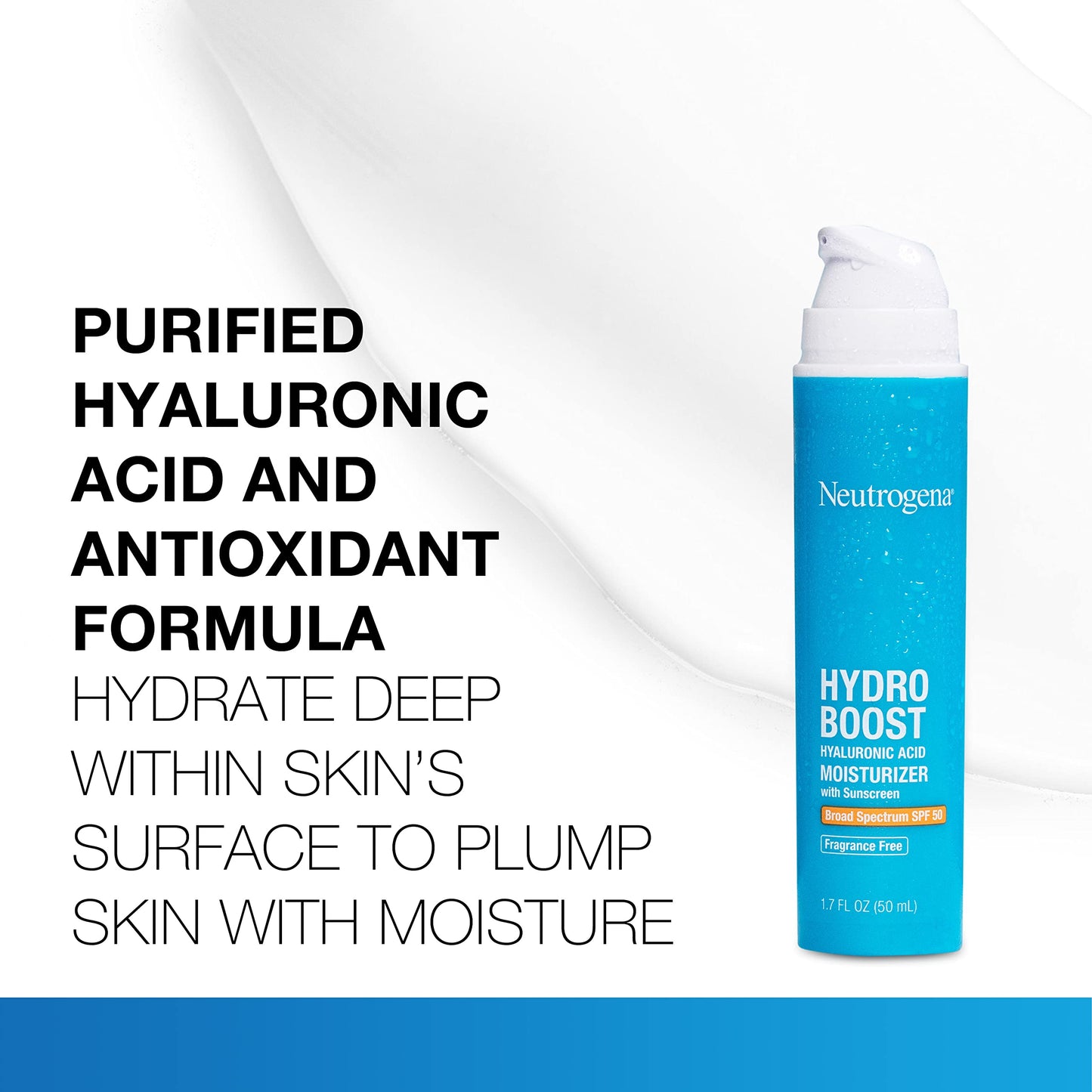 Neutrogena Hydro Boost Hyaluronic Acid Hydrating Face Moisturizer With SPF 50, Fragrance Free Facial Moisturizer, 1.7 fl. oz, & Trial Size Hydro Boost