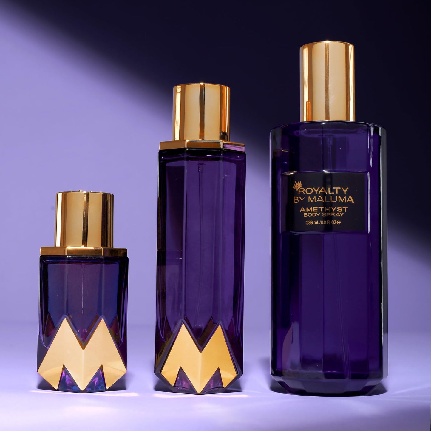Royalty by Maluma Amethyst Body Spray, 8 oz - Luxurious Body Spray for Women - Perfume for Women with Fruity Floral Scent - Top Notes of Tangerine