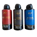 Bath & Body Works The Men's Shop Body Spray - Pack of 3 (Bourbon, Noir, Ocean)