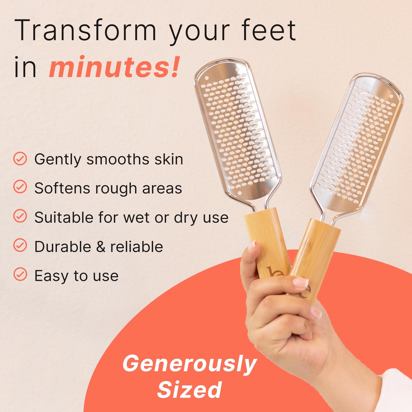 Foot File - Callus Remover Tool for Dead Skin Removal, at Home Pedicure Tools, Foot Rasp Callus Remover Feet and Heels, Smooth Soft Feet Using a