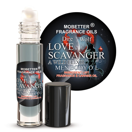 MOBETTER FRAGRANCE OILS Dire Wolf Love Scavanger A Wild Elixir Men Body Oil 0.33 Oz Roll On, Glass Bottle, Long Lasting, Travel Size Beauty & Personal Care MOBETTER FRAGRANCE OILS