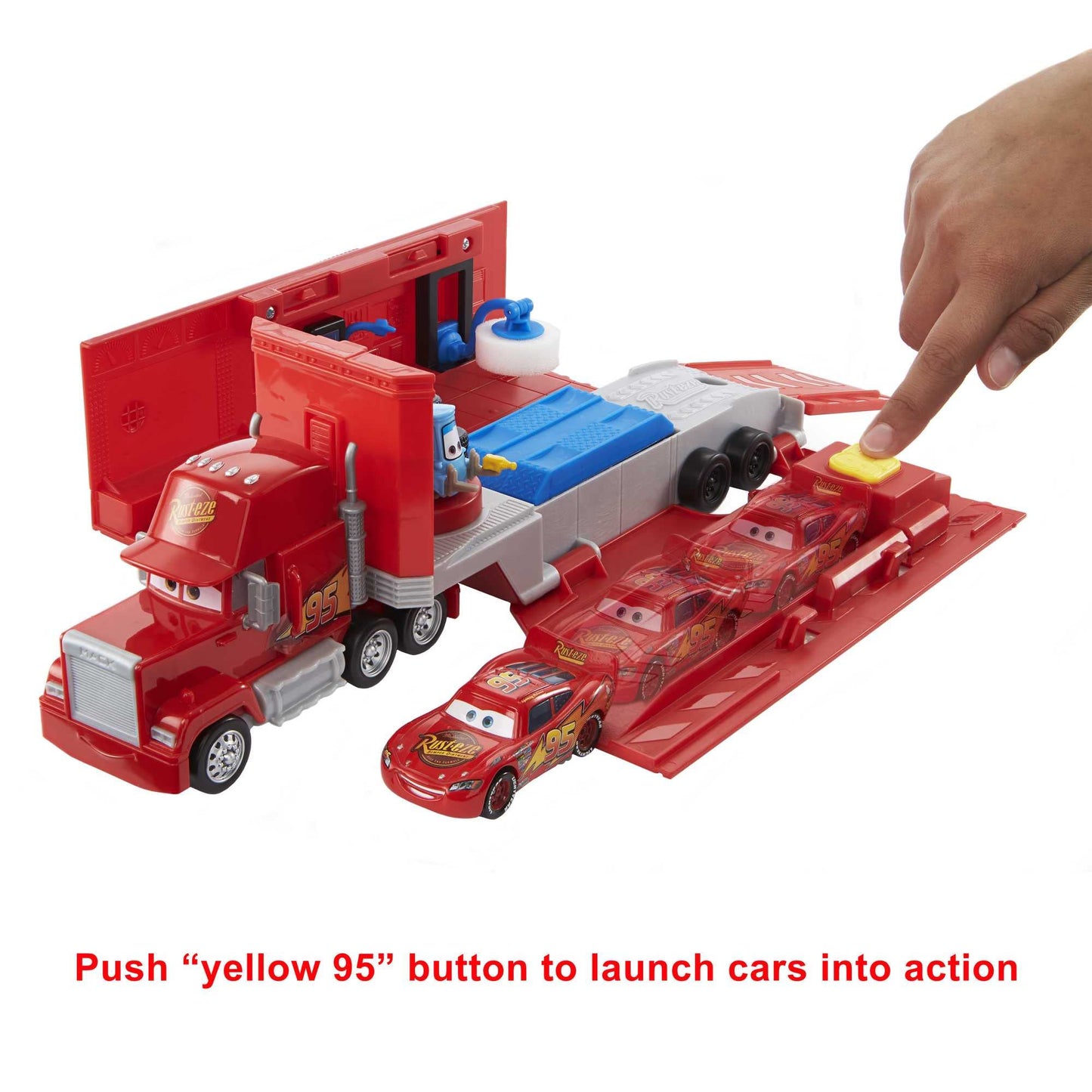 Mattel Disney and Pixar Cars Transforming Mack Playset, 2-in-1 Toy Truck & Tune-Up Station with Launcher, Lift & More, Movie-Inspired Graphics, Gift…