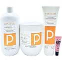 Maxy Look Protein Nourishing Shampoo 1000ml, Mask 1000ml & Leave in Conditioner 300ml for Damaged, Frizzy & Chemically Treated Hair - Free Starry Lip