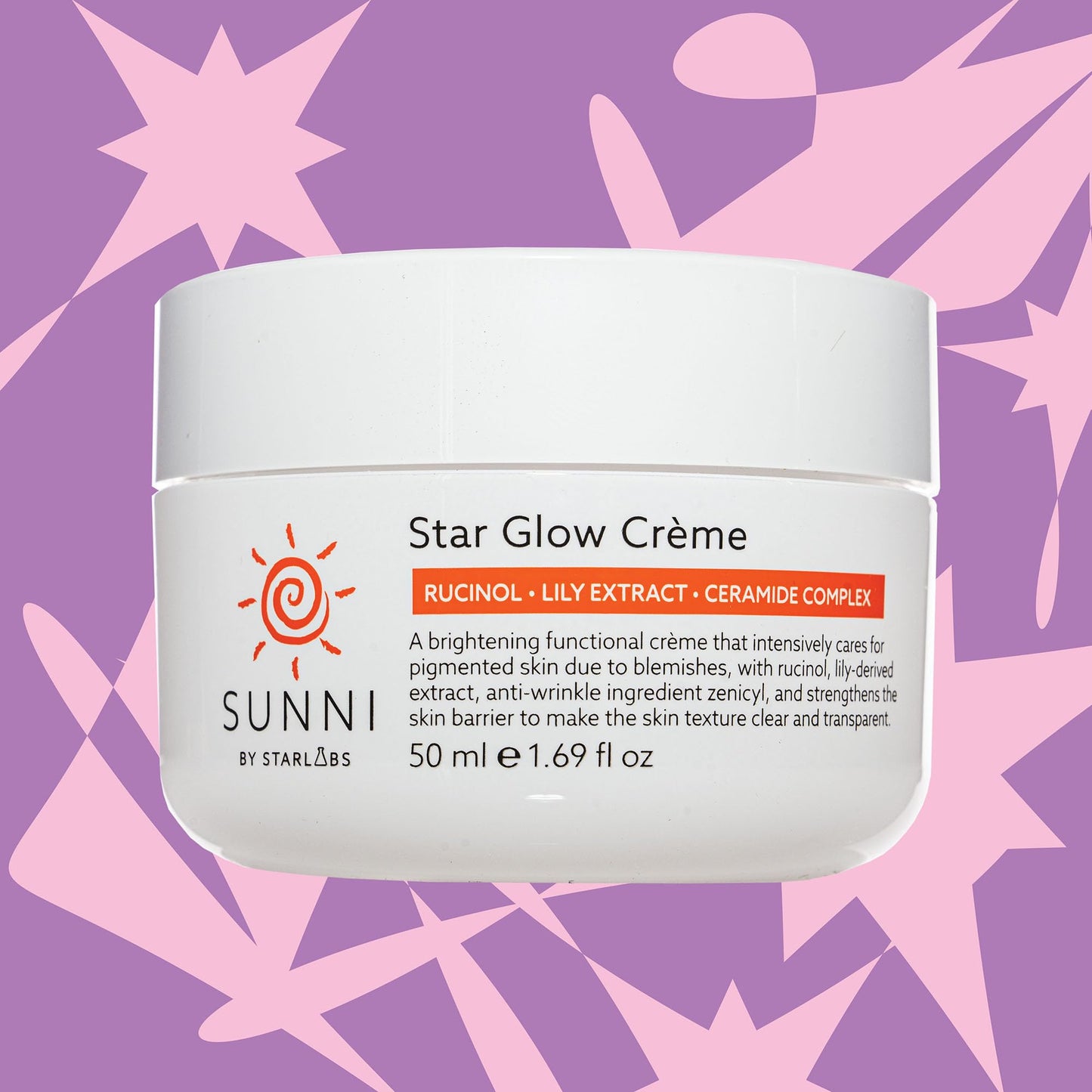 Hansi Naturals SUNNI Star Glow Creme, Brightening Face Cream with Rucinol and Lily Extract, 1.69 fl oz