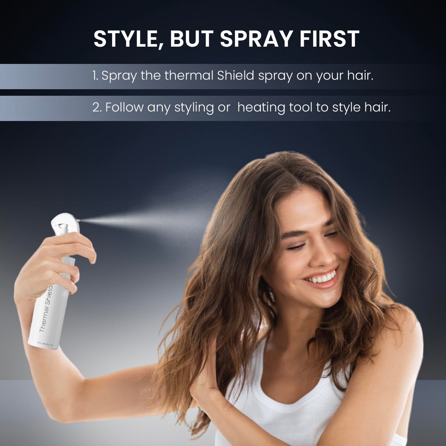 MOEHAIR Professional Grade Heat Protection Spray for Color-Treated and Natural Hair, Thermal Protection for Hair, Tames Flyaways, Reduces Frizz, Adds