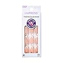 imPRESS KISS Press-On Manicure, Nail Kit, PureFit Technology, Medium Length Press-On Nails, 'So French', Includes Prep Pad, Mini Nail File, Cuticle