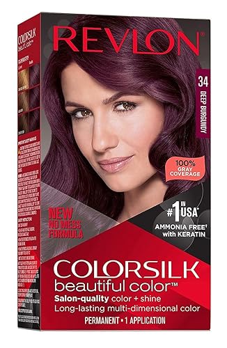 Revlon ColorSilk Hair Color 34 Deep Burgundy 1 Each (Pack of 2)