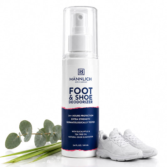 Mannlich Shoe & Foot Deodorizer Spray - Odor & Smell Remover for Shoes & Socks, 600+ Sprays in a Bottle,Skin Soothing, Non Irritating, Organic Beauty and Personal Care Mannlich