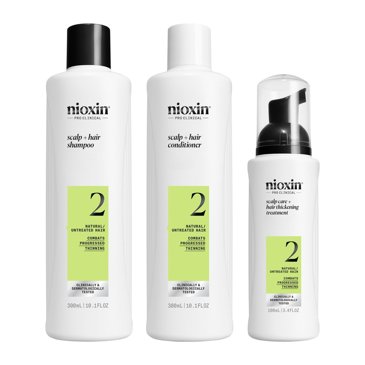 Nioxin Scalp + Hair Thickening System 2 | For Natural or Untreated Hair with Progressed Thinning| Full Size| 3 Month Supply Beauty and Personal Care NIOXIN