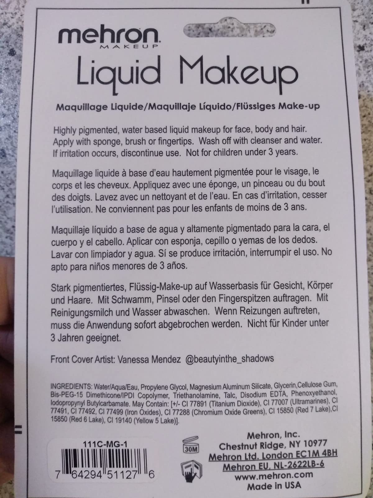 Mehron Makeup Liquid Makeup | Face Paint and Body Paint Perfect for Halloween, Cosplay I Air Brush Compatible Body Paint (1 oz) (MONSTER GREY)
