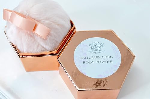 Alluring Faces Body Shimmer Powder Highlighter with Cute Pink Furry Puff