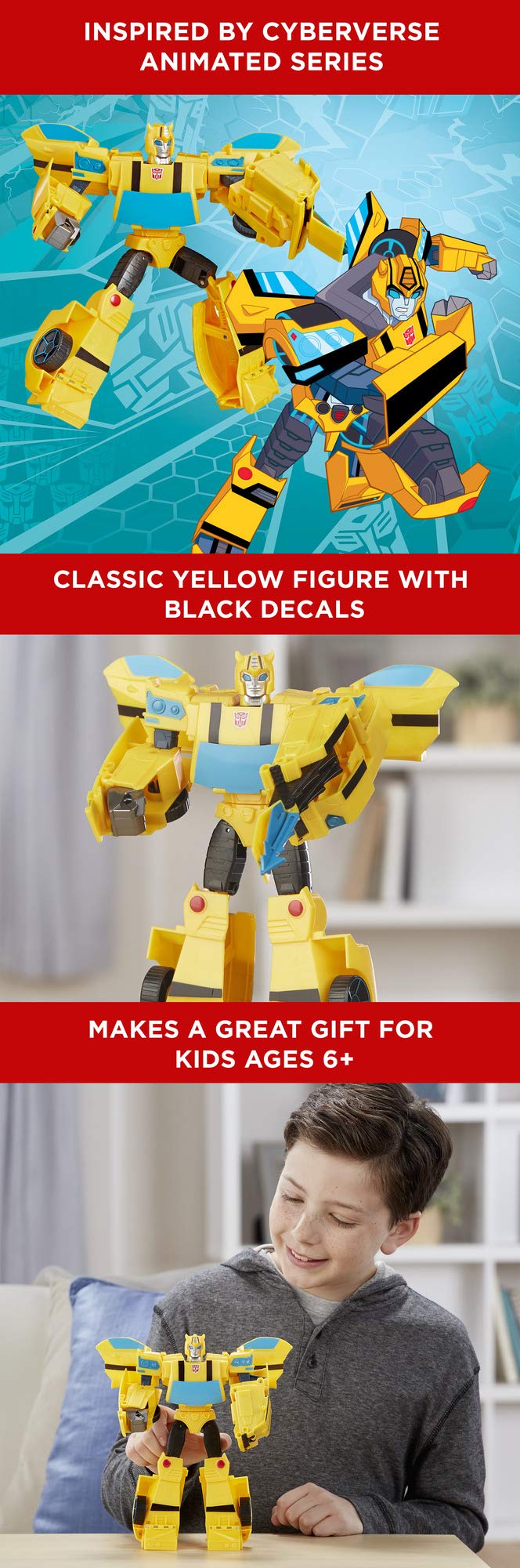 Transformers Cyberverse Action Attackers: Ultimate Class Bumblebee Action Figure Toy