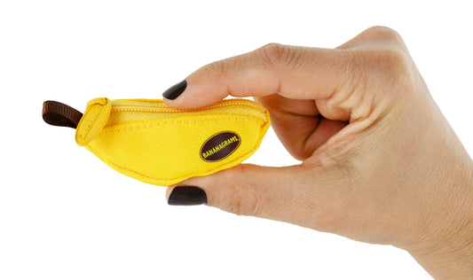 Worlds Smallest Bananagrams - Family Word Game - Includes: 1 Banana Pouch, 144 Tiles. Recommended for Ages 8 and up