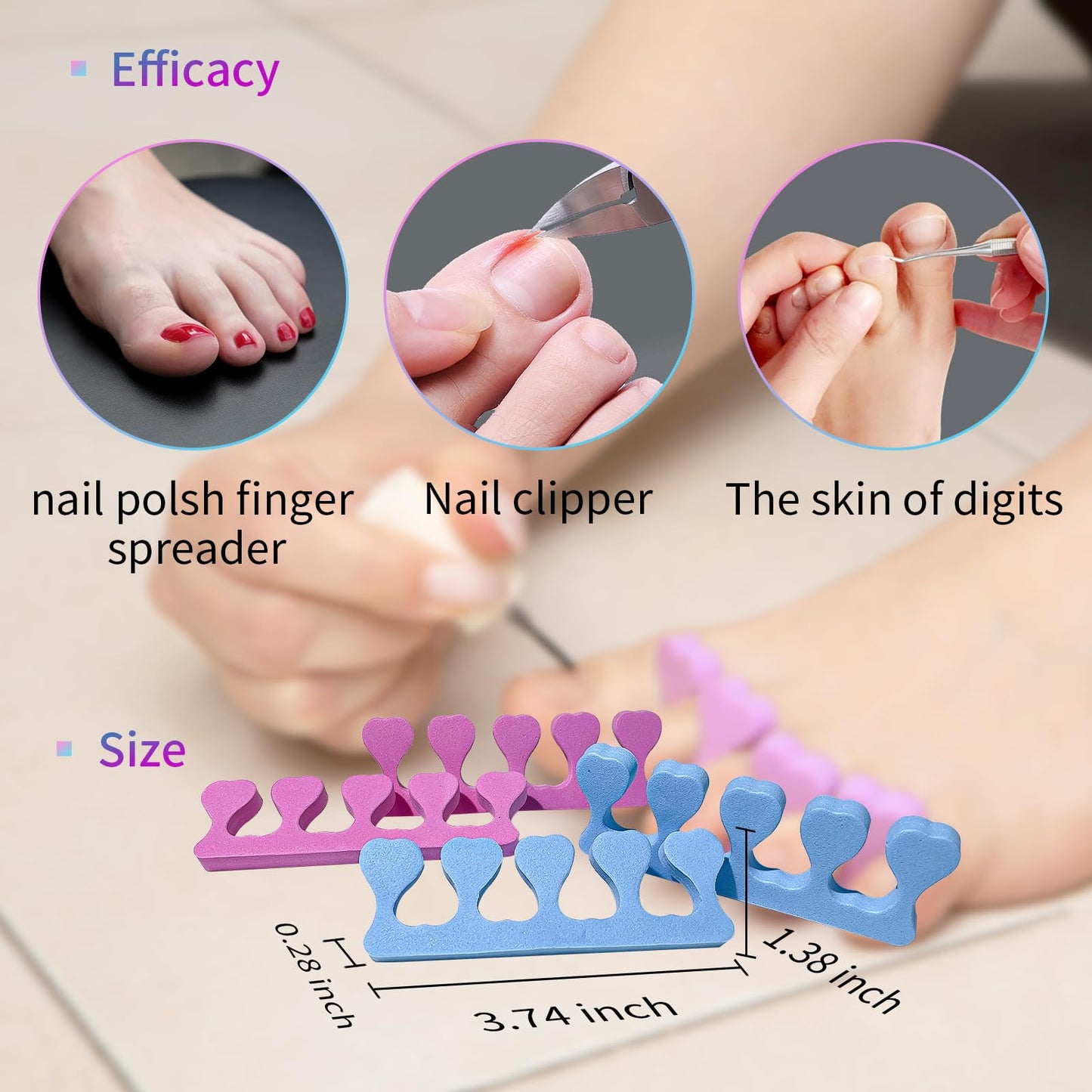 Soft Foam Toe Separators for Women,12Pcs Pedicure Spacers for Women Beauty and Personal Care SUNFATT