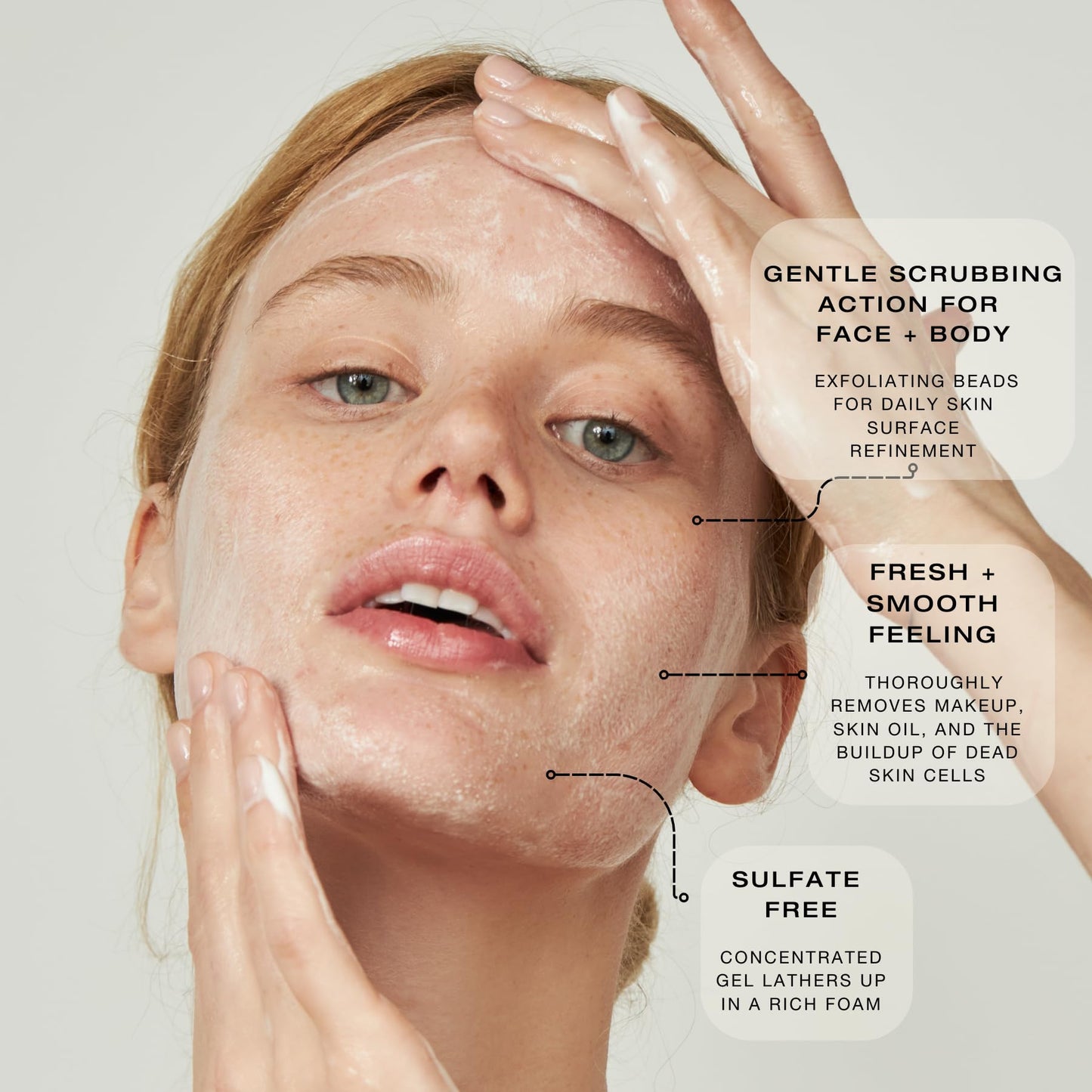 Biba De Sousa, The Daily Cleanser - Face and Body Wash with Exfoliating Beads, For Normal, Oily or Blemished Skin - Illuminates and Refines Skin
