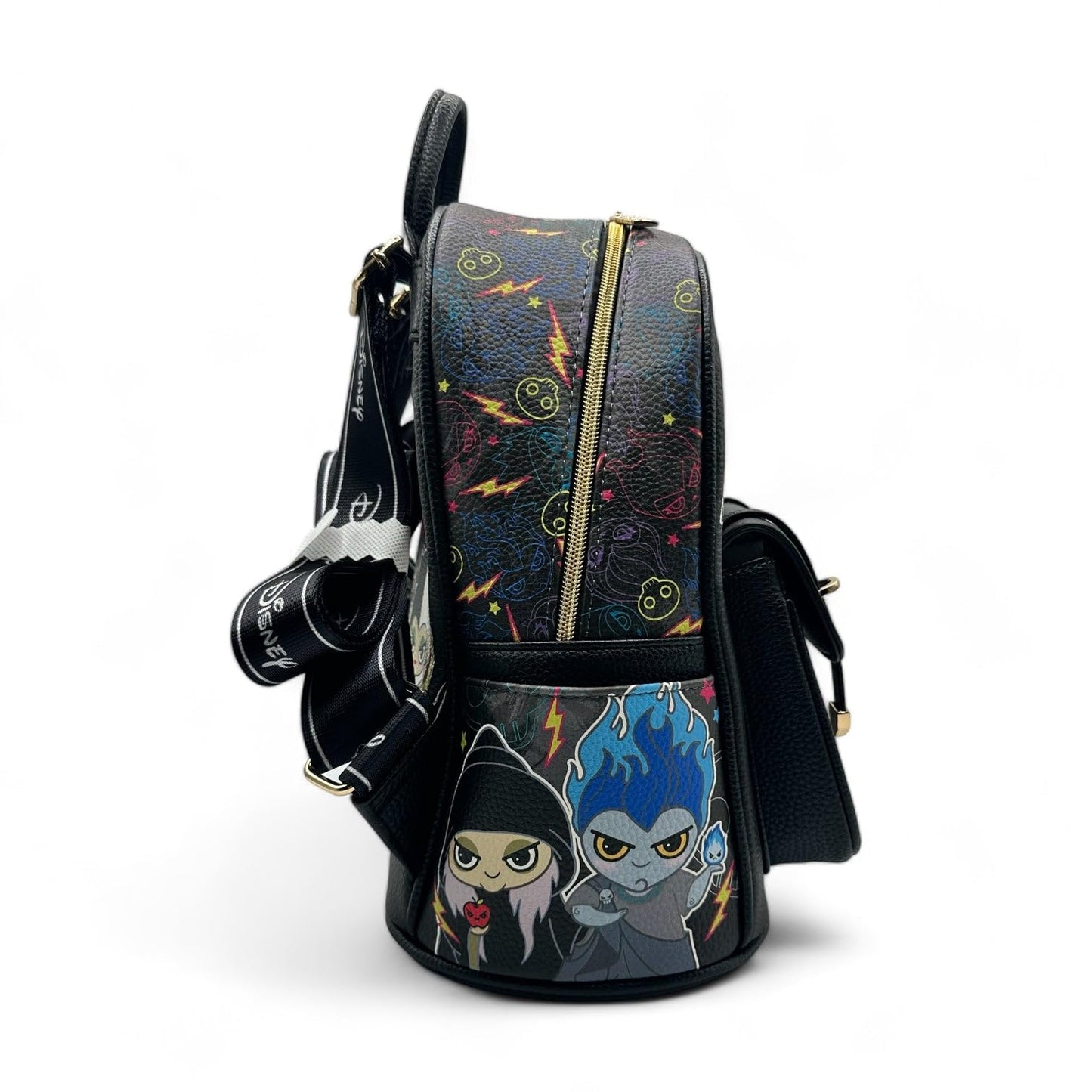Wondapop - Villains 11"" Vegan Leather Fashion Mini Backpack, Black