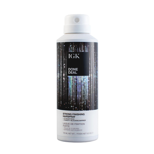 IGK Done Deal Strong Hold Finishing Hairspray - Long-Lasting, Humidity-Resistant, Brushable, Firm Control for All Hair Types, 5 oz Beauty & Personal Care IGK