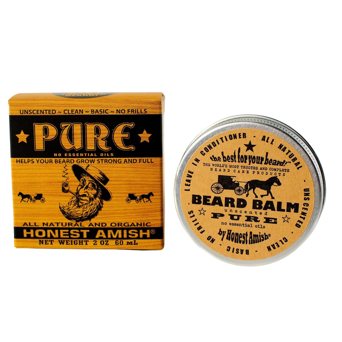 Honest Amish Beard Balm - New Large 4 Ounce Twist Tin