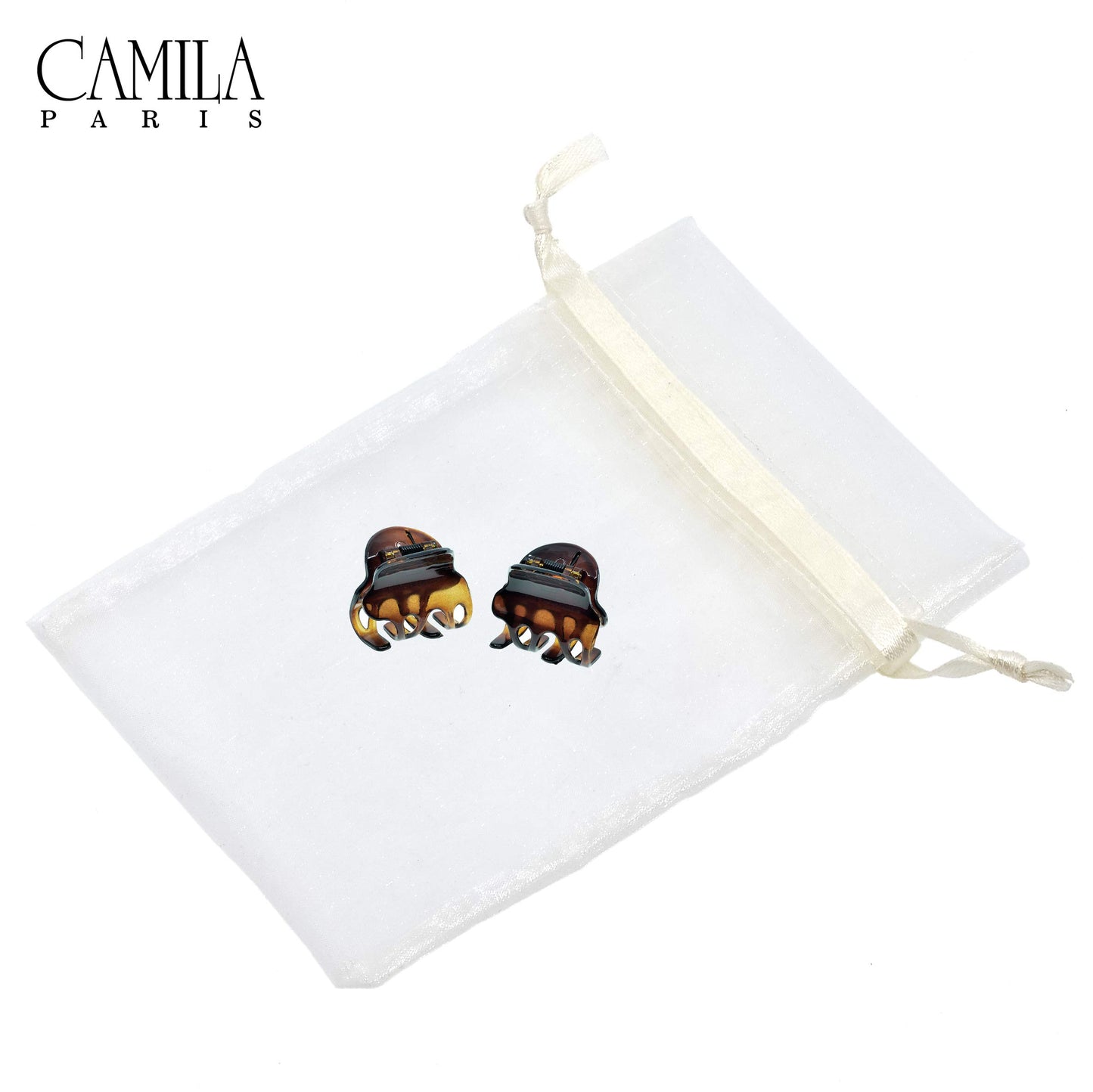 Camila Paris NV36 French Hair Clip for Women, Set of 2 Small Tortoise Girls Hair Claw Clips Fashion Durable Hair Accessories for Women, Luxury Ladies