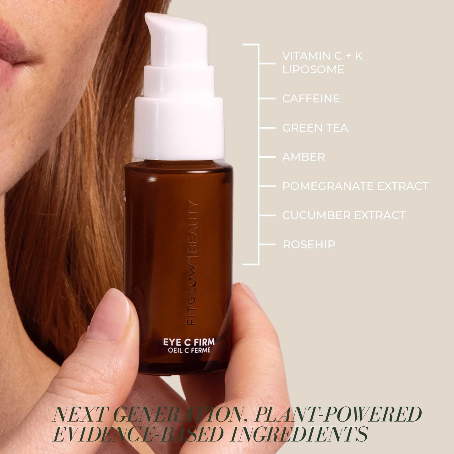 Fitglow Beauty | Eye C Firm Anti Aging, Firming & Hydrating Eye Cream | Reduce Wrinkles, Fine Lines, Dark Circles & Puffiness | Vitamin C + K