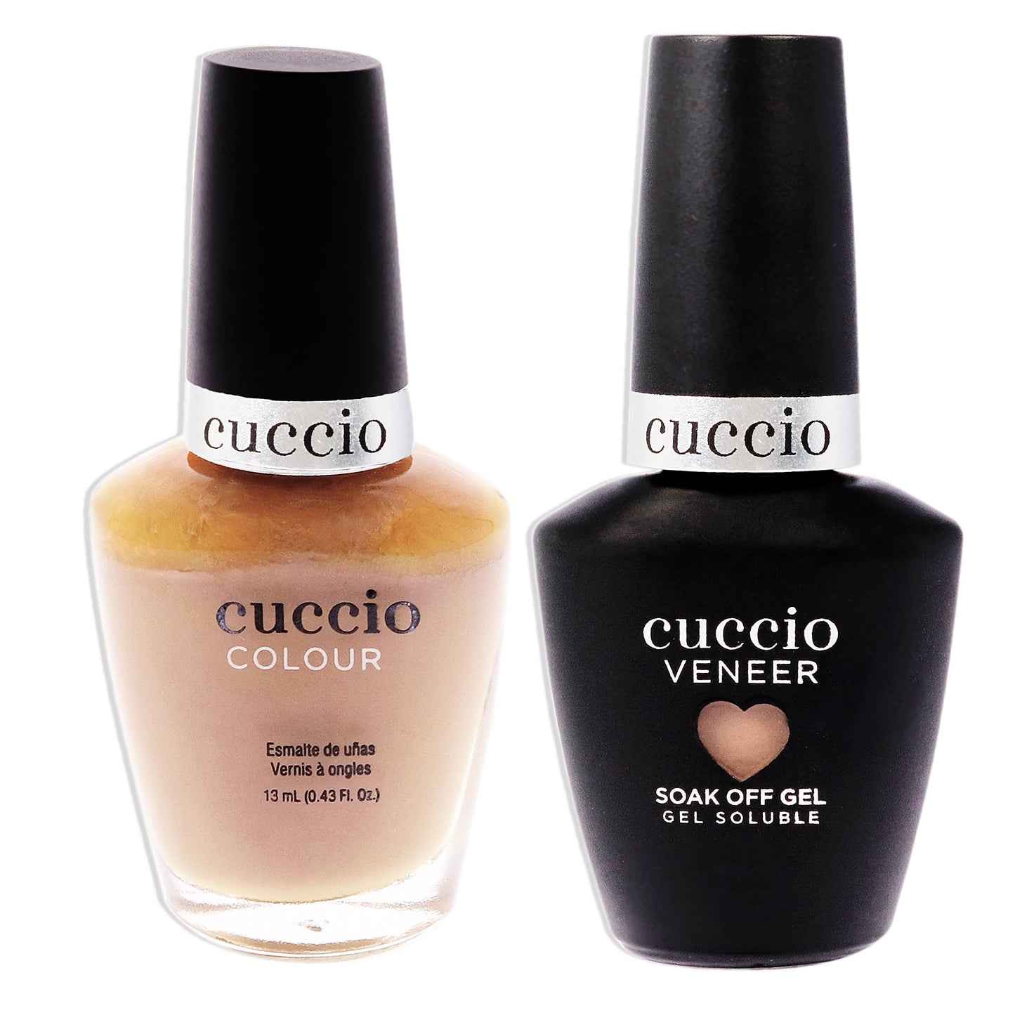 Match Makers Set - See You Latte by Cuccio Colour for Women - 2 Pc 0.44oz Veneer Soak Of Gel Nail Polish, 0.43oz Colour Nail Polish