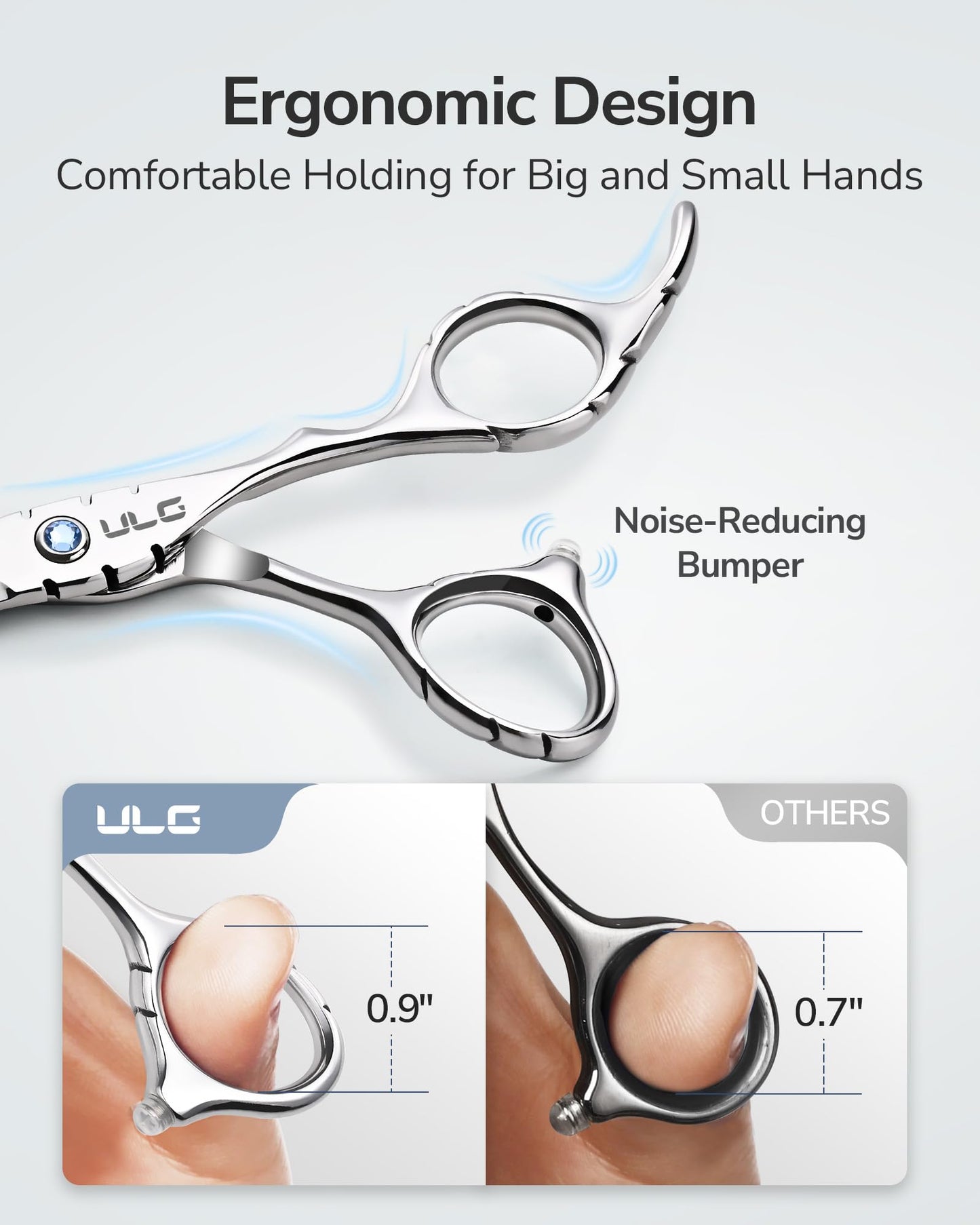ULG Professional Thinning Shears with Comb - 6.5“ Japanese Stainless Steel Texturizing & Hair Cutting Scissors for Salon & Home Use Beauty and Personal Care ULG