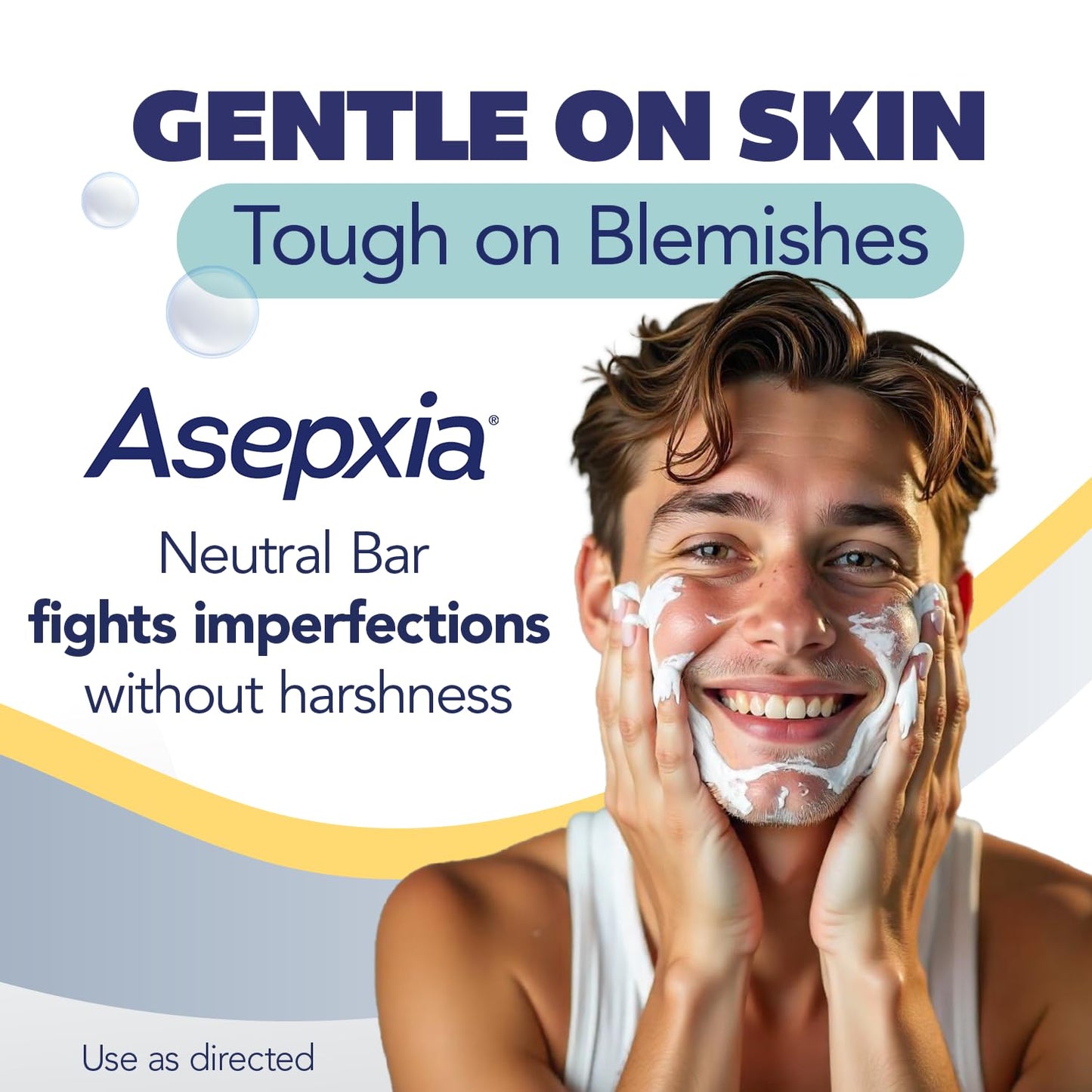 Asepxia Acne Treatment Neutral Hypoallergenic Bar Soap | 2% Salicylic Acid Cleanser, Removes Impurities & Excess Oil, Soothes Skin with Natural