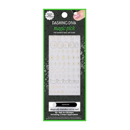 Dashing Diva Magic Pick Nail Stickers - Midnight Moonlight | Easy Nail Art Stickets | Comes with 50+ Stickers and 2 Precision Placement Tools Beauty & Personal Care Dashing Diva