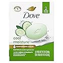 Dove Beauty Bar Soap Cool Moisture Cucumber & Green Tea Scent, 2 Bars for Refreshed Skin, Leaves Skin Refreshed 3.75 oz