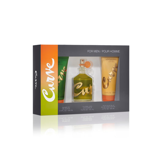 Curve for Men 3 Piece Fragrance Gift Set, Shower Gel, Aftershave Balm & Cologne, Spicy Woody Magnetic Scent for Day or Night, 4.2 fl oz Beauty & Personal Care Curve