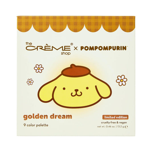 The Crème Shop x Sanrio Pompompurin Golden Dream Eyeshadow Palette: 9 Shades Matte Shimmer Metallic Extended Wear Pigmented Mirror Included Silky…