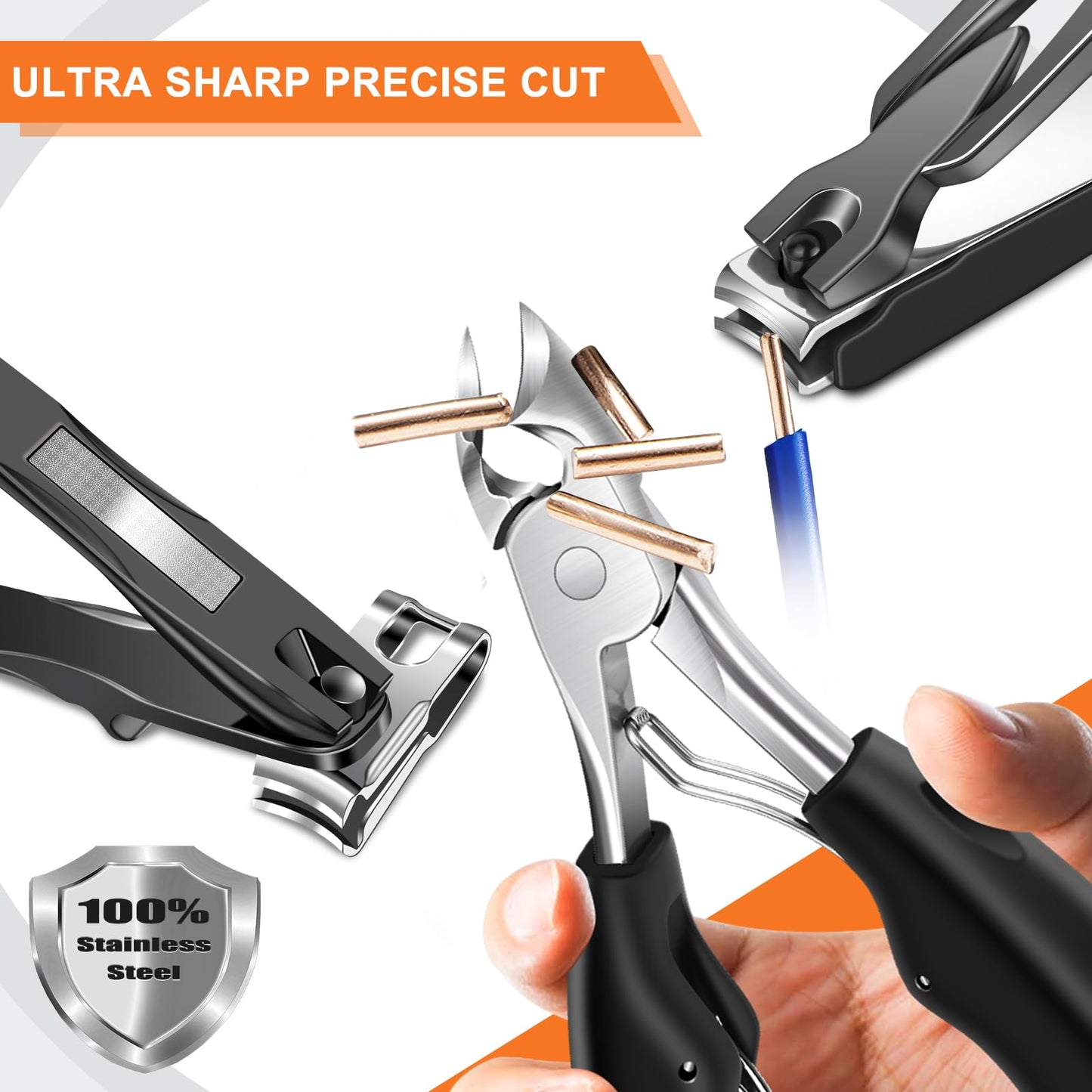 Toenail Clippers for Seniors Thick Toenails, DRMODE Heavy Duty Toe Nail Clippers for Men Thick Ingrown Nails with Wide Opening, Large 360 Degree Beauty and Personal Care DRMODE