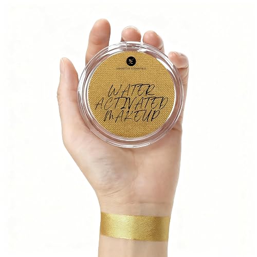 Narrative Cosmetics Water-Activated Face & Body Paint - Highly Pigmented, Long-Lasting Face & Body Paint for SFX, Cosplay, and Artistic Makeup - Gold