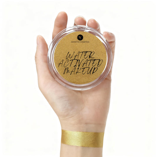 Narrative Cosmetics Water-Activated Face & Body Paint - Highly Pigmented, Long-Lasting Face & Body Paint for SFX, Cosplay, and Artistic Makeup - Gold