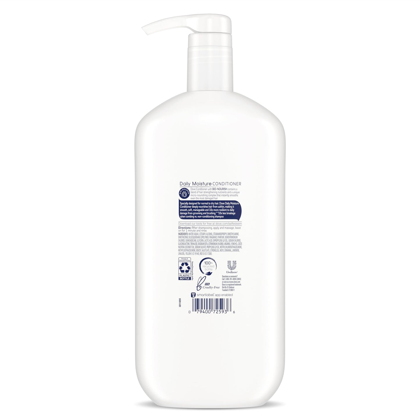 Dove Nutritive Solutions Moisturizing Shampoo and Conditioner with Pump Daily Moisture 2 Count for Dry Hair with Pro-Moisture Complex for Manageable